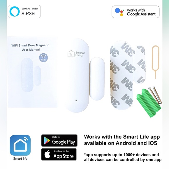 Smart Wifi Door and Window Sensor (2 Pack) - Picture 6 of 12